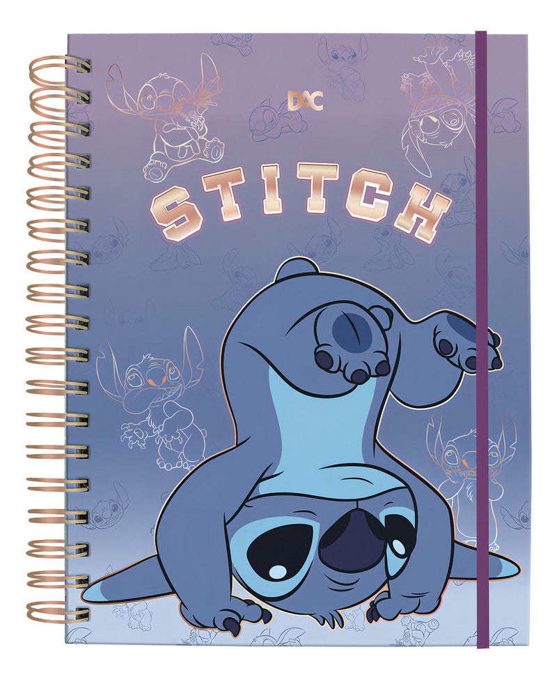 Caderno Smart Universitário Disney Stitch 4512 com 80 Folhas Reposicionáveis 90g DAC