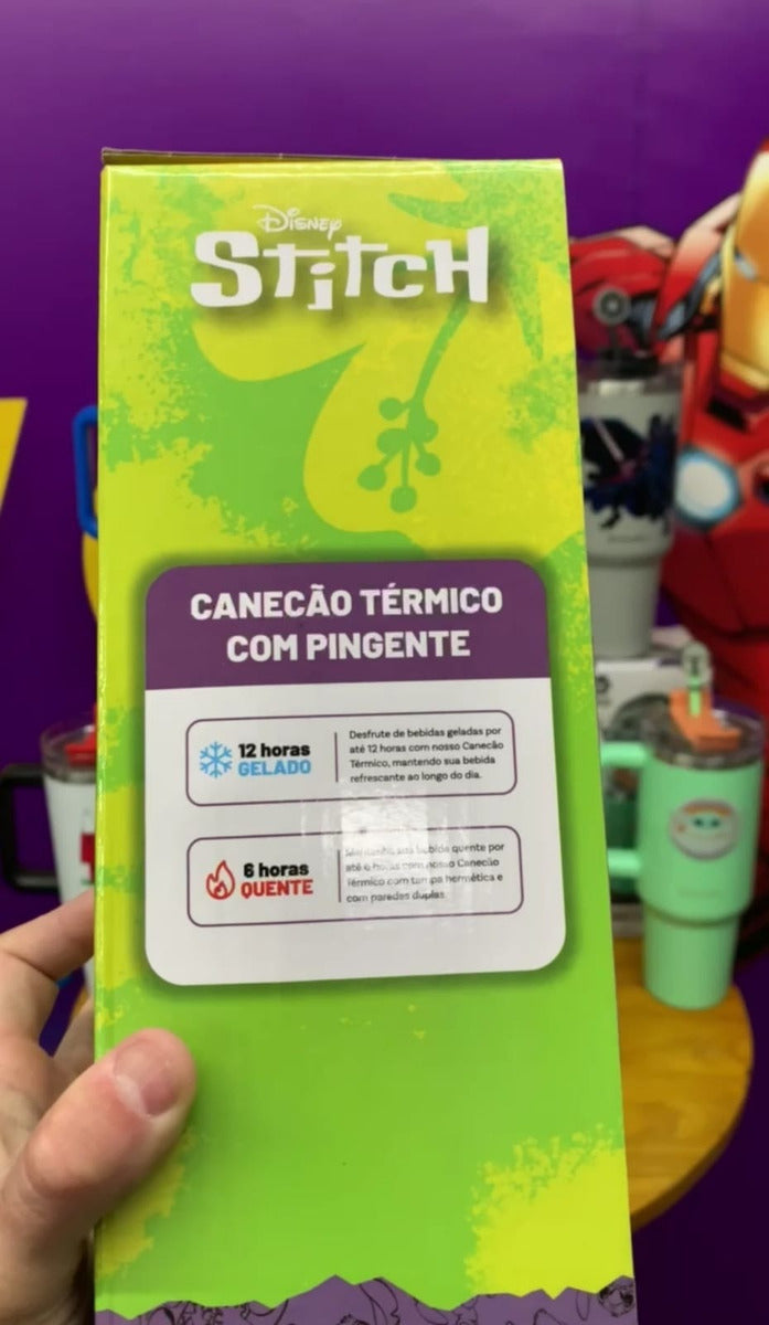 Copo Térmico Stitch Tumbler Inox Personagens Frio Até 12h Cor Azul-aço