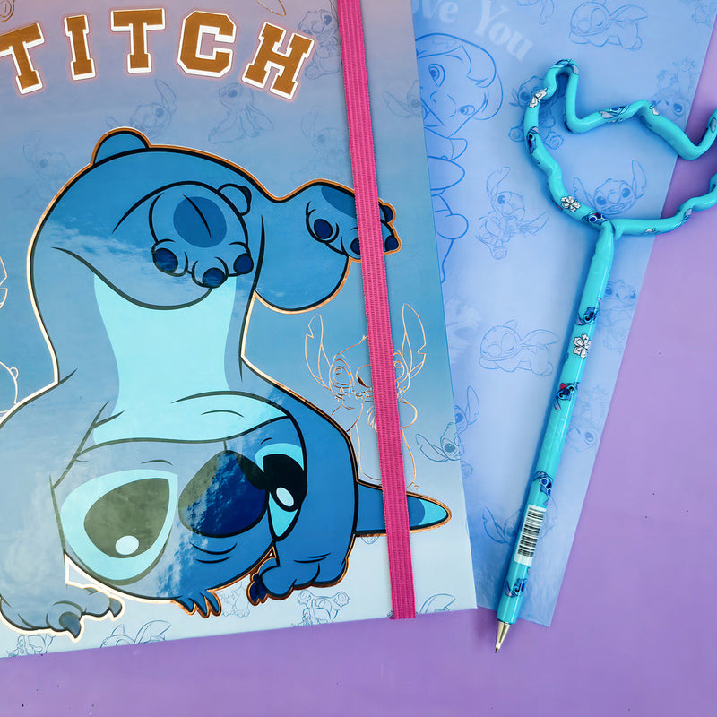 Caderno Smart Universitário Disney Stitch 4512 com 80 Folhas Reposicionáveis 90g DAC