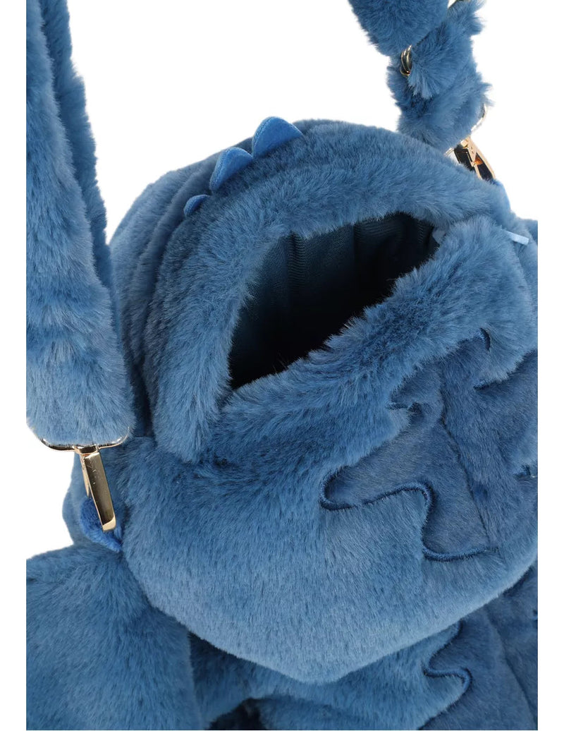 Mochila Pelúcia Stitch 32 Cm Lilo &amp; Stitch Disney Passeio Cor Azul Desenho Do Tecido Lisa