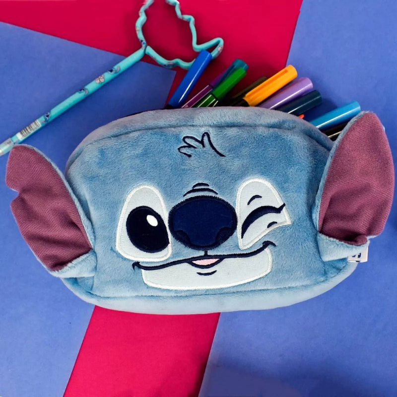 Estojo Escolar Fluffy Pelúcia Stitch Com Ziper - 4778 - Dac